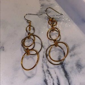 Earrings, silver and gold